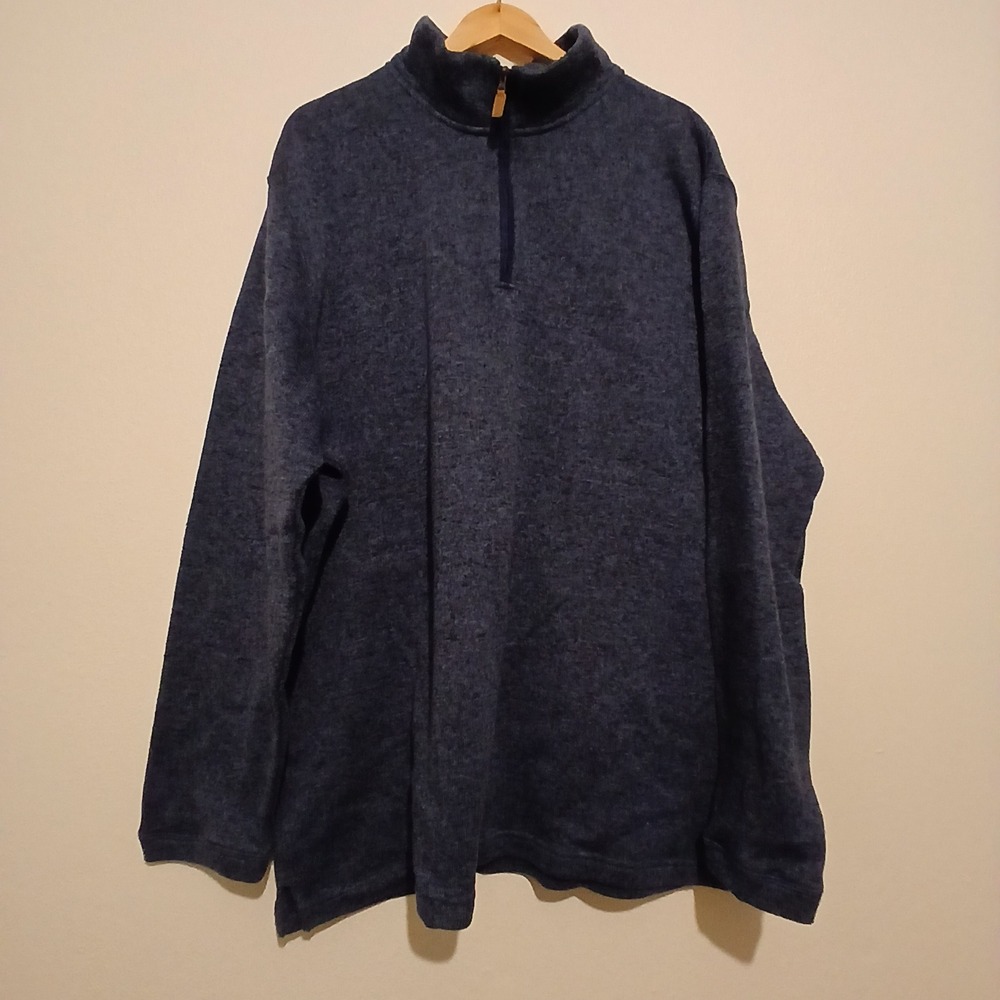 Saddlebred Mens 3XLT Big & Tall Comfort Flex Quarter Zip Fleece Pullover Navy